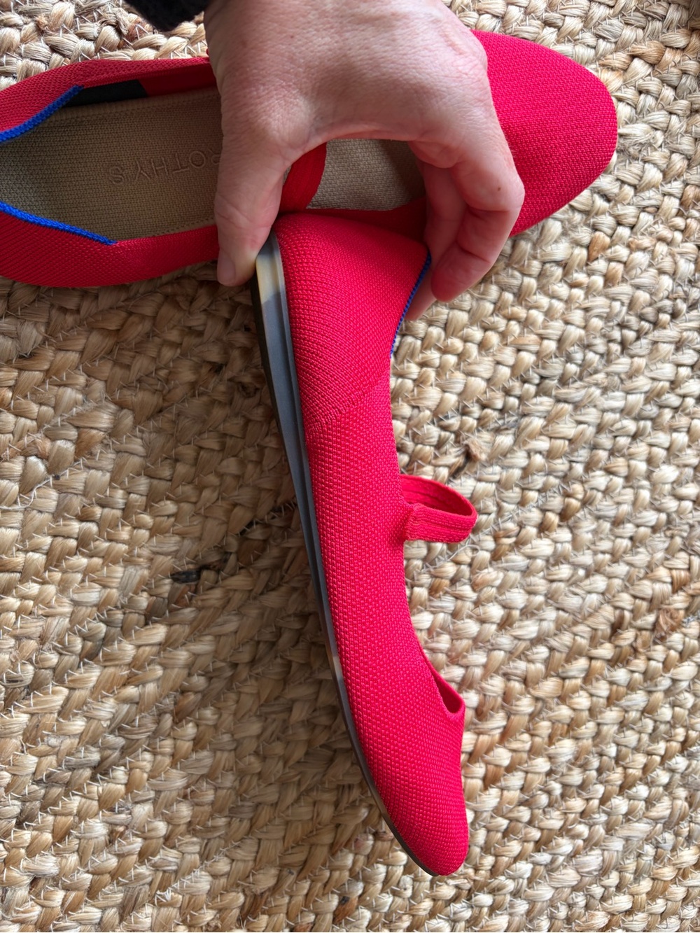 Rothy's Bright Red Mary Jane Square Flats - Picture 5 of 6